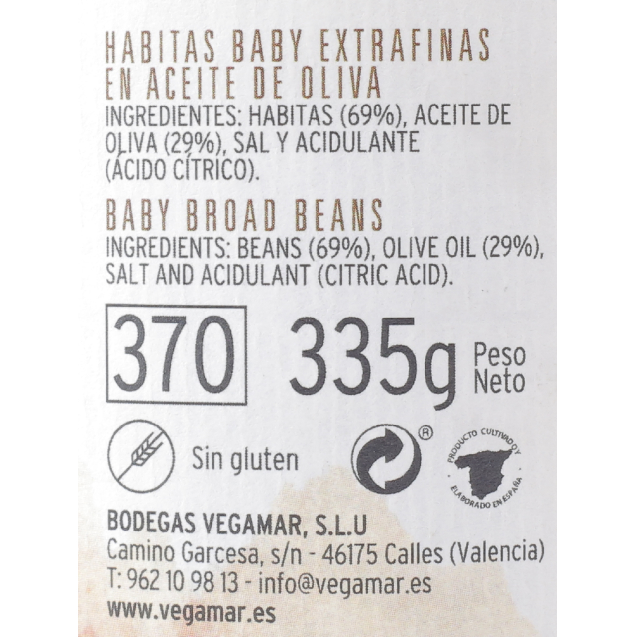 Tarro Habitas Baby en Aceite 320g Neto ANDRÉS BAIGORRI
