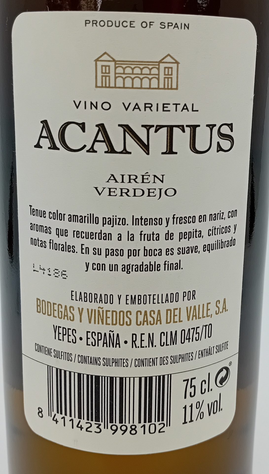 VINO BLANCO ACANTUS AIREN VERDEJO