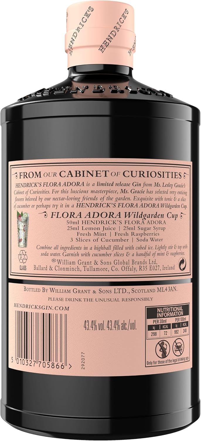 GINEBRA PREMIUM HENDRICKS FLORA ADORA LIMITED RELEASE 70CL