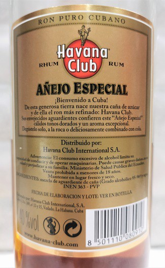 RON AÑEJO ESPECIAL HABANA CLUB 5 AÑOS - 70cl.