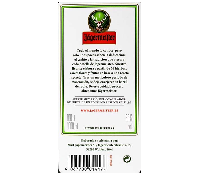 LICO DE HIERBAS JAGERMEISTER - 1l.