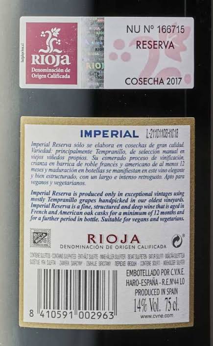 VINO TINTO IMPERIAL ESTUCHE 2 BOTELLAS + 2 COPAS - RESERVA