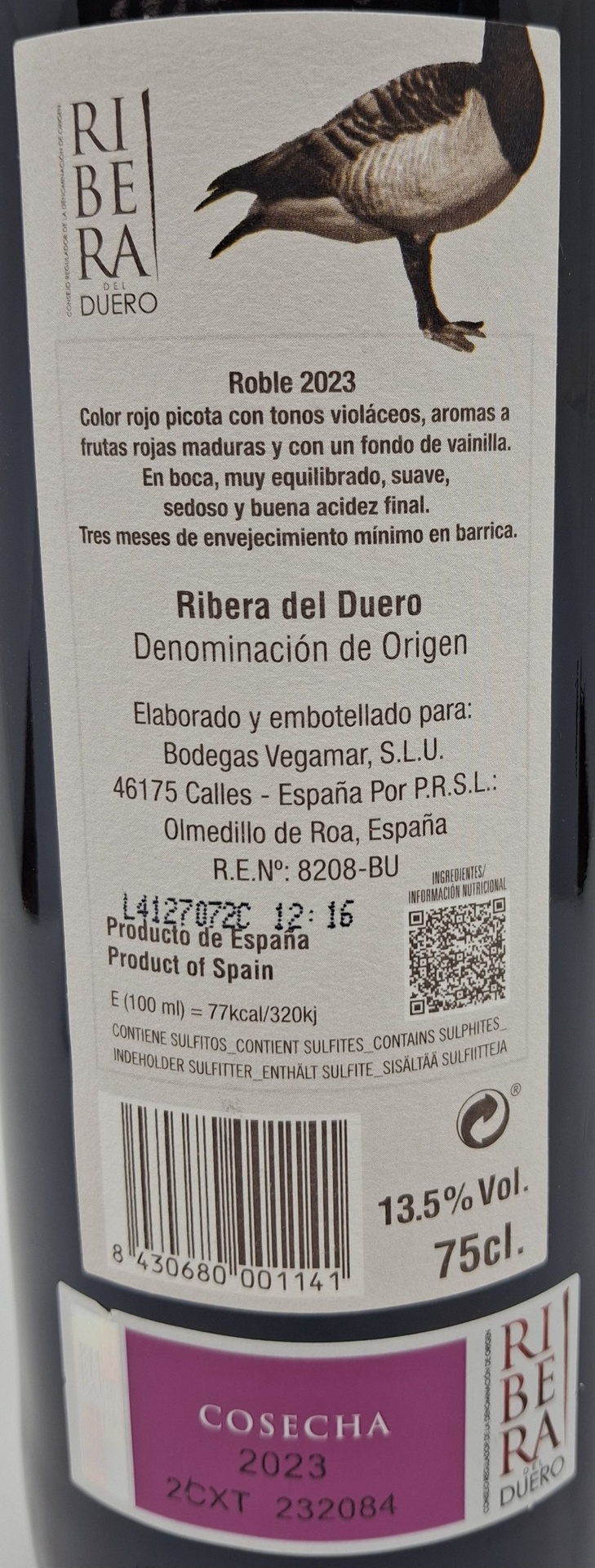 VINO TINTO VEGA MAZCAN ROBLE