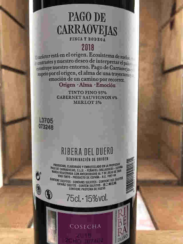 VINO TINTO DE AUTOR PAGO DE CARRAOVEJAS