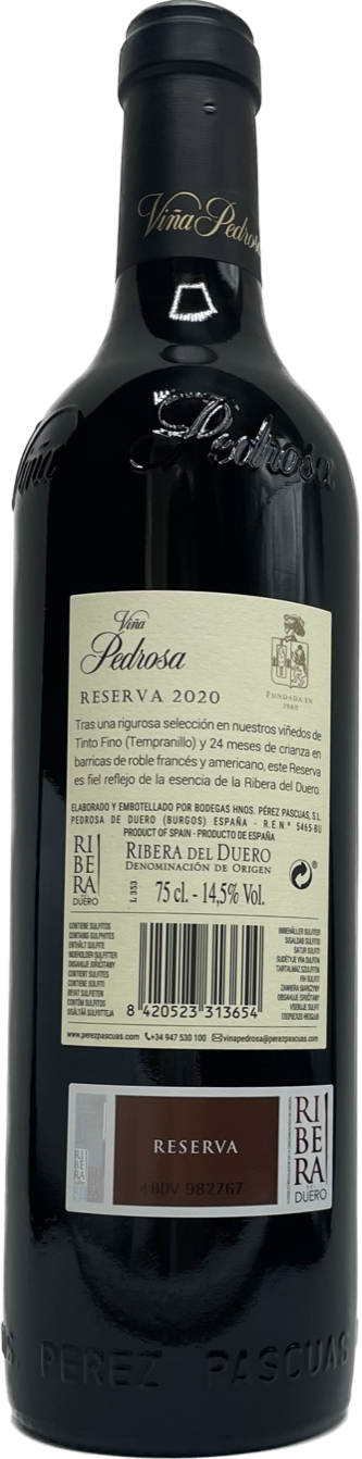 ESTUCHEVINO TINTO VIÑA PEDROSA 2 BOTELLAS + 2 COPAS - RESERVA