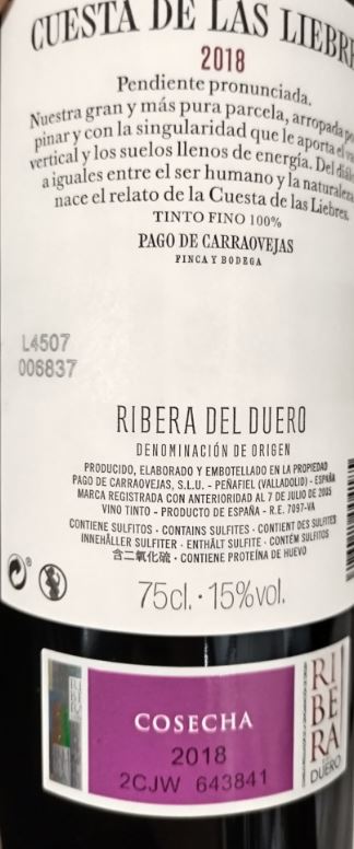 VINO TINTO CUESTA DE LAS LIEBRES ESTUCHADO