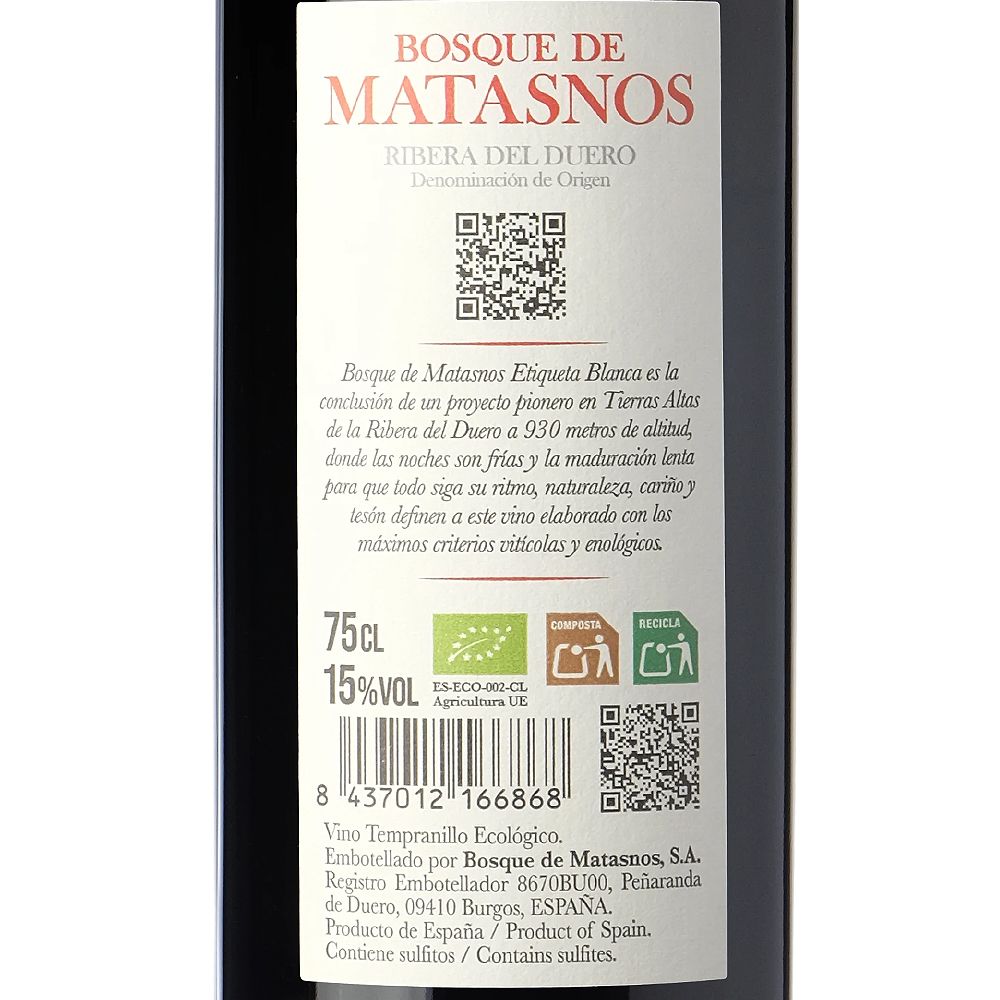 VINO TINTO BOSQUE DE MATASNOS 22 MESES EN BARRICA