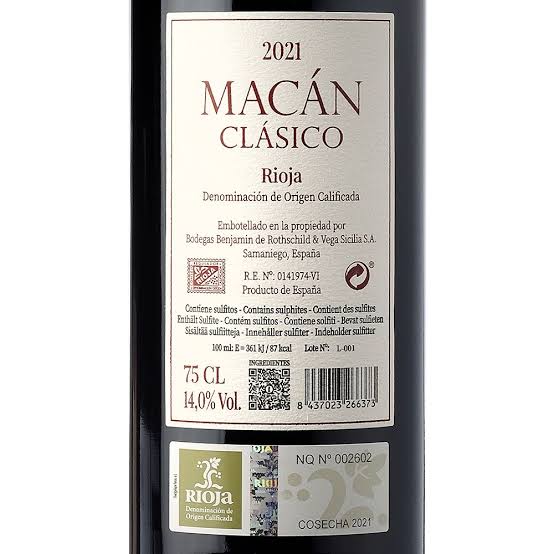 VINO TINTO MACÁN CLÁSICO