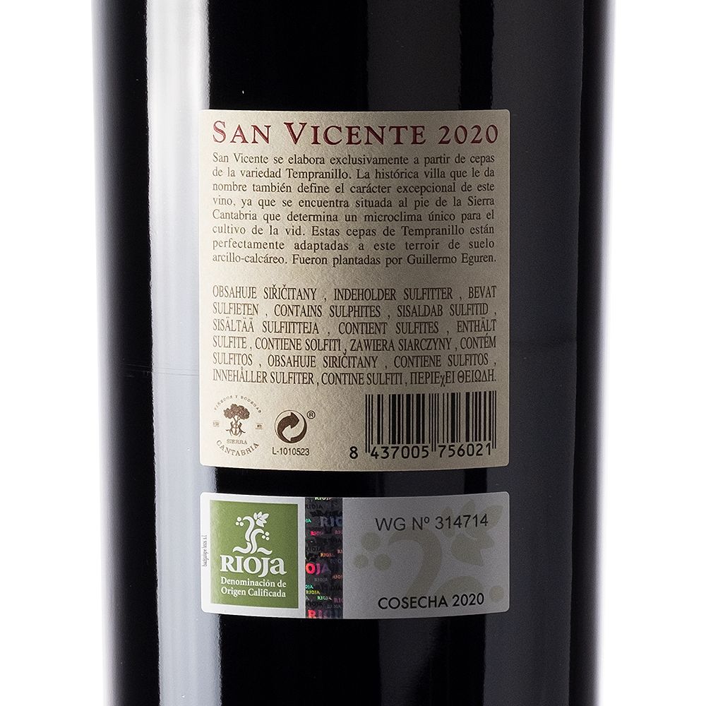 VINO TINTO TEMPRANILLO SAN VICENTE
