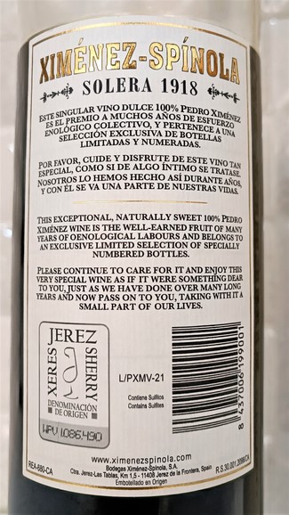 VINO TINTO XIMENEZ SPINOLA CONMEMORATIVO 100 AÑOS MUY VIEJO ESTUCHADO