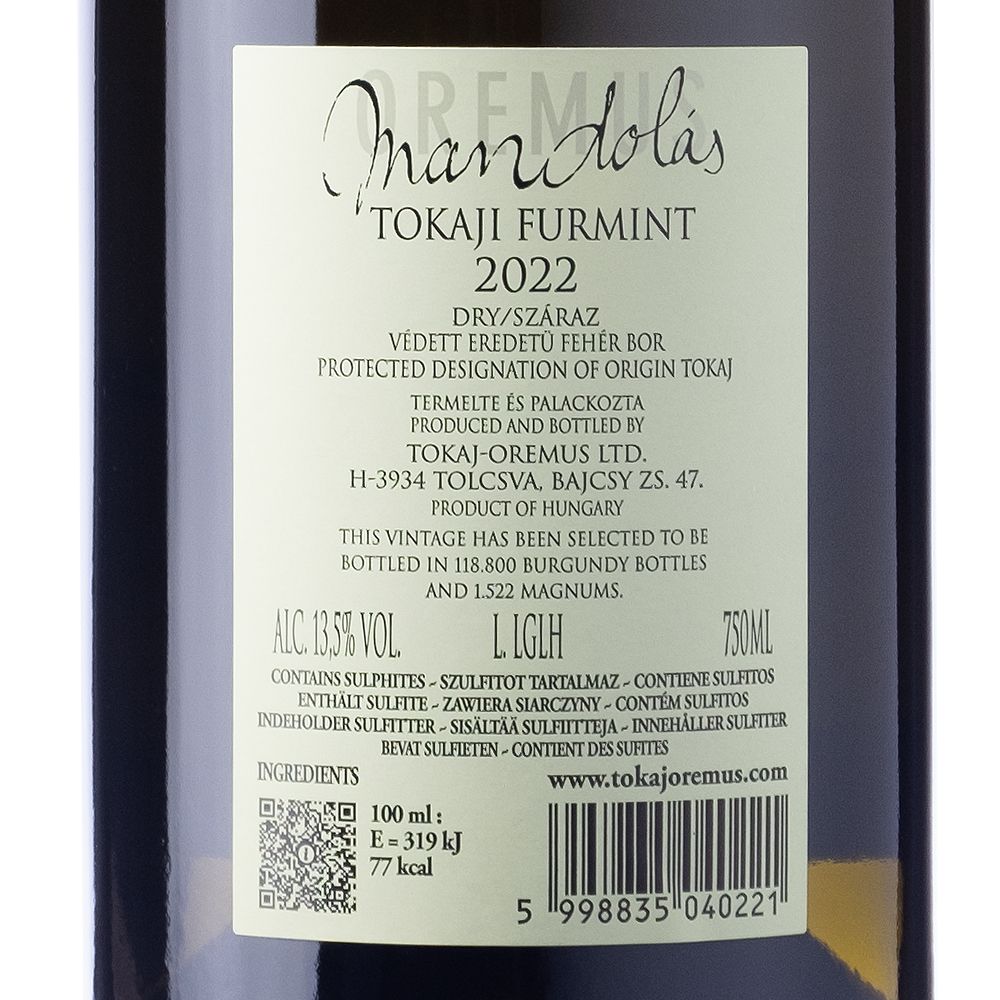 VINO BLANCO OREMUS FURMINT MANDOLAS VEGA SICILIA