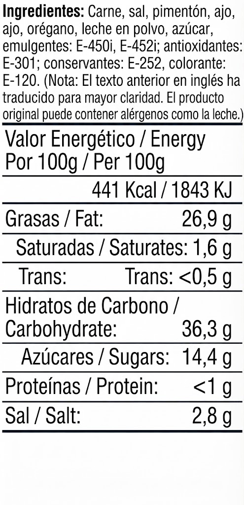 CHORIZO 100% IBÉRICO DE BELLOTA BEHER - 225g.