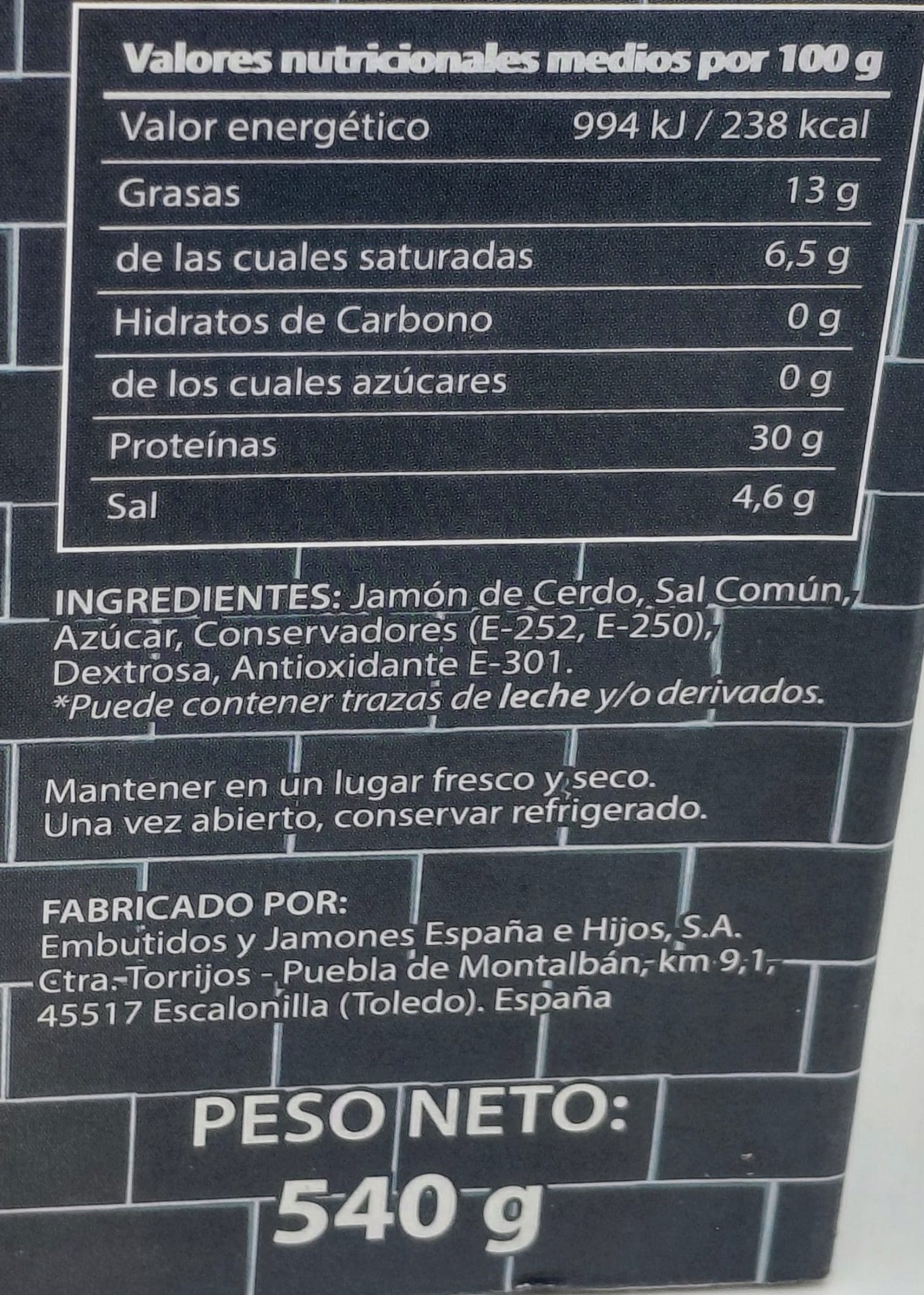PACK 6 SOBRES DE 90g. JAMON RESERVA LONCHEADO LA BARRICA
