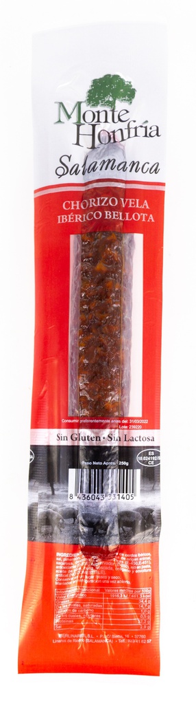 CHORIZO IBERICO DE BELLOTA MONTEHONFRIA - 250g.