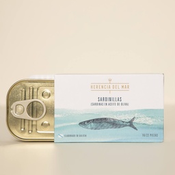 [8SHM] LATA SARDINILLAS EN ACEITE DE OLIVA 16/22 PIEZAS RR-115 HERENCIA DEL MAR (ELABORADO EN GALICIA)GOURMET