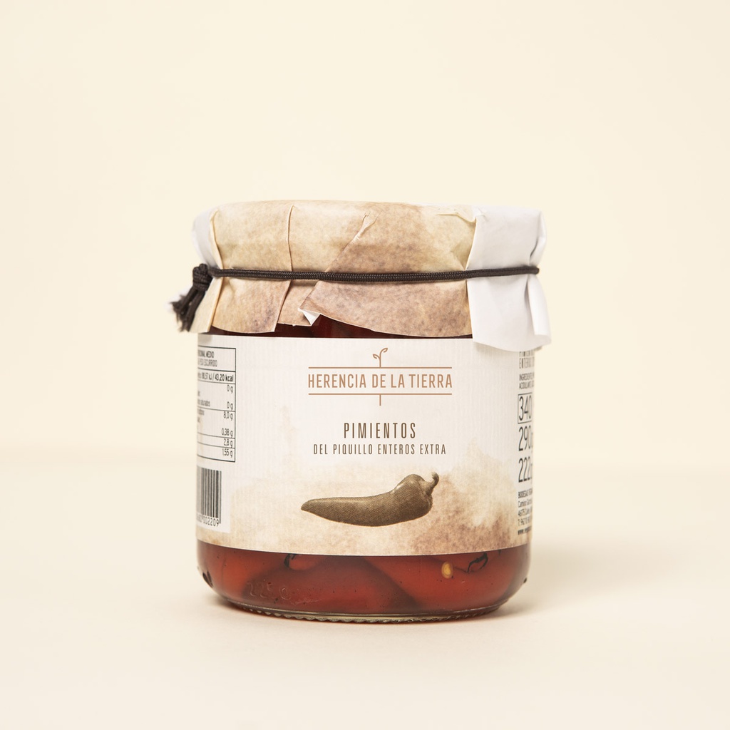 FRASCO PIMIENTOS DEL PIQUILLO 290G NETO HERENCIA DE LA TIERRA PRODUCTO NACIONAL