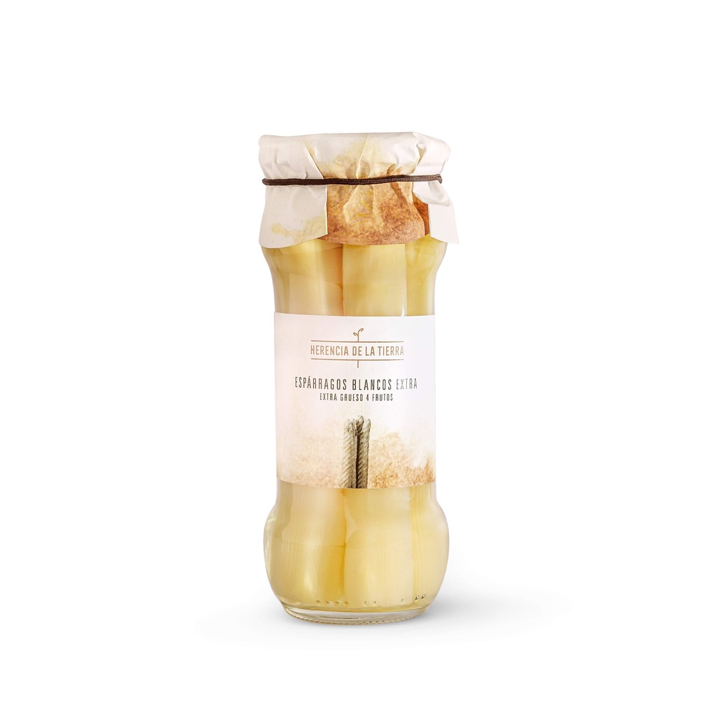 TARRO ESPARRAGOS EXTRA 4 FRUTOS 330 G NETO HERENCIA DE LA TIERRA GOURMET