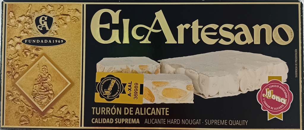 TURRON ALICANTE CALIDAD SUSPREMA EL ARTESANO 150G