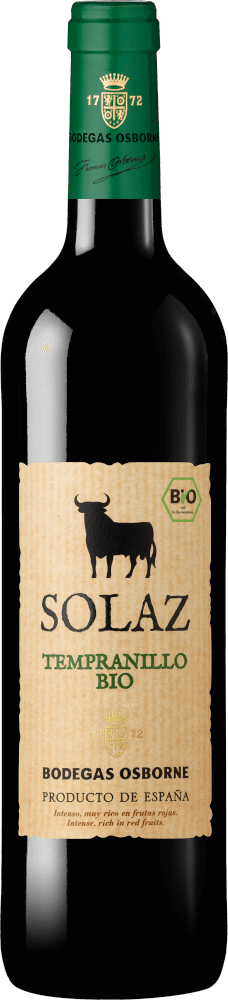 VINO TINTO SOLAZ TEMPRANILLO BIO DE OSBORNE