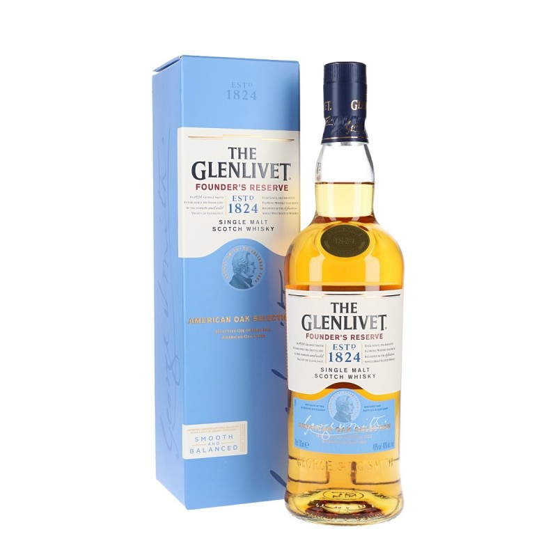 WHISKY THE GLELIVET FOUNDER´S RESERVE 100% MALTA ESTUCHADO - 70cl.